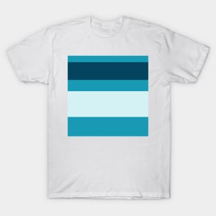 A gorgeous consistency of Ice, Tiffany Blue, Blue-Green and Marine Blue stripes. T-Shirt